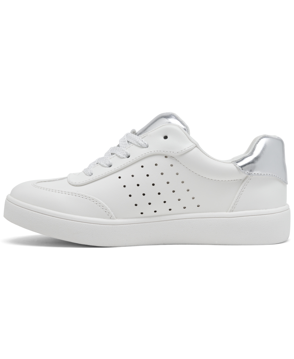Michael Kors Toddler Girls' Jem Scotty Casual Sneakers From Finish Line In White,silver