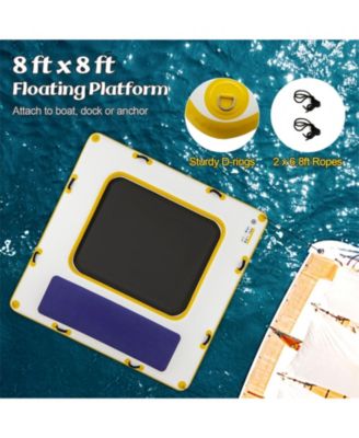 8 ft x 8 ft Inflatable Dock Platform with Mesh Swim Lounge