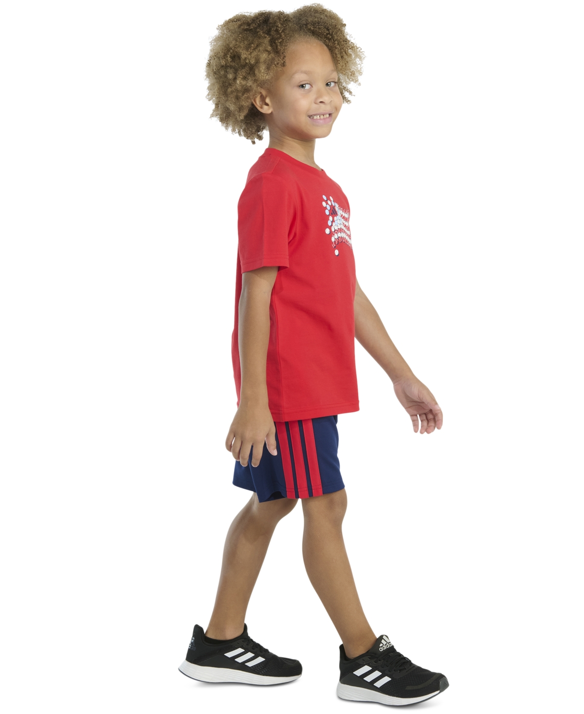 Adidas Originals Toddler & Little Boys Short-sleeve Graphic T-shirt & Stripe Shorts, 2 Piece Set