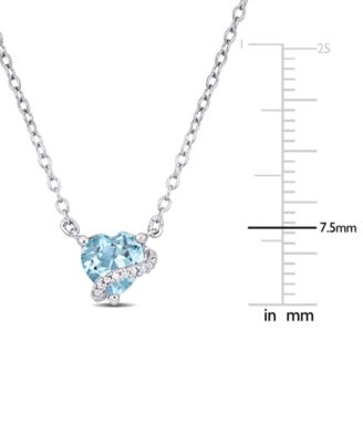 Gemstone Heart-Shaped Pendant Necklace in Sterling Silver, 18"