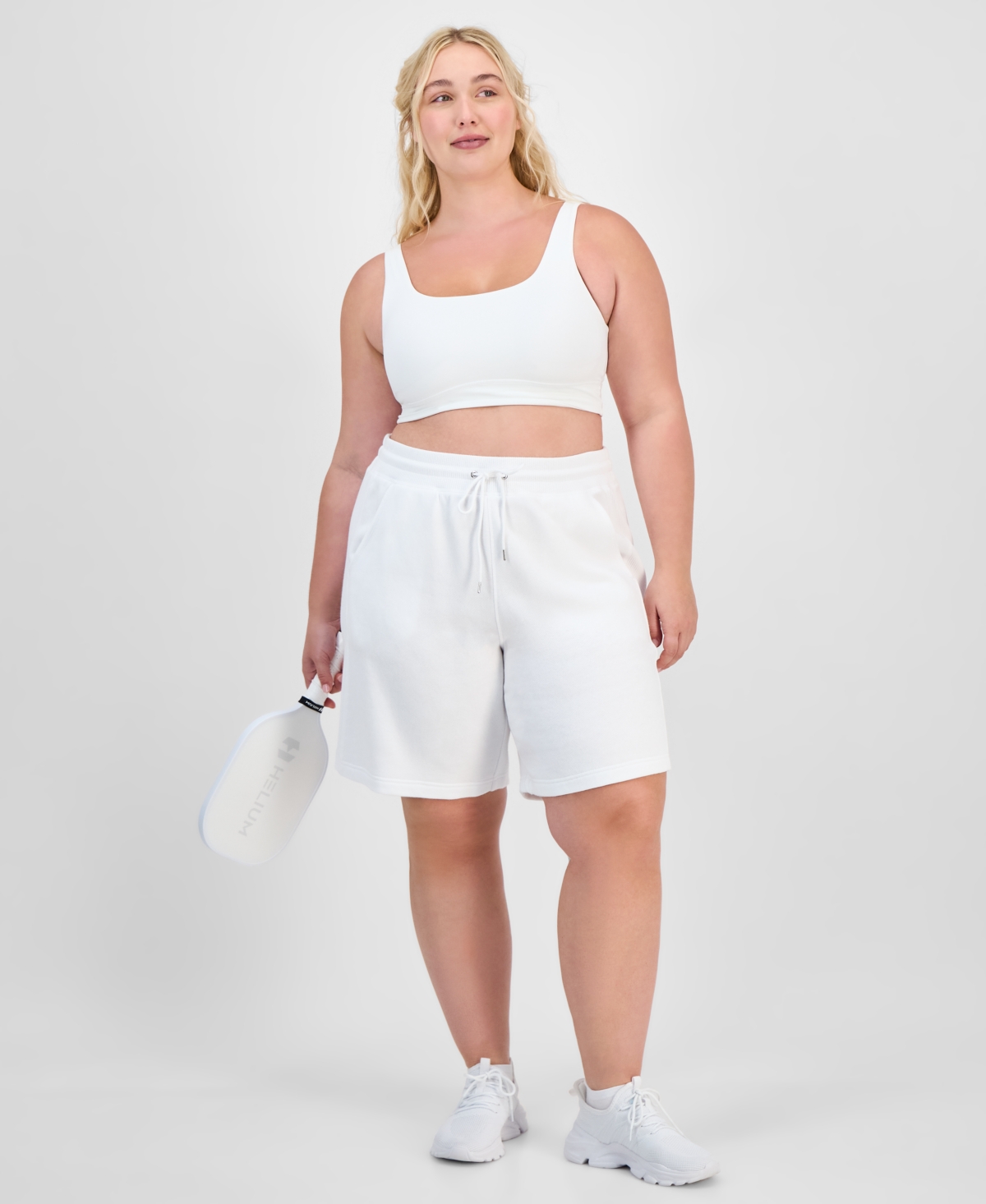 Id Ideology Plus Size Cotton-blend Pull-on Bermuda Shorts, Exclusively At Macy's