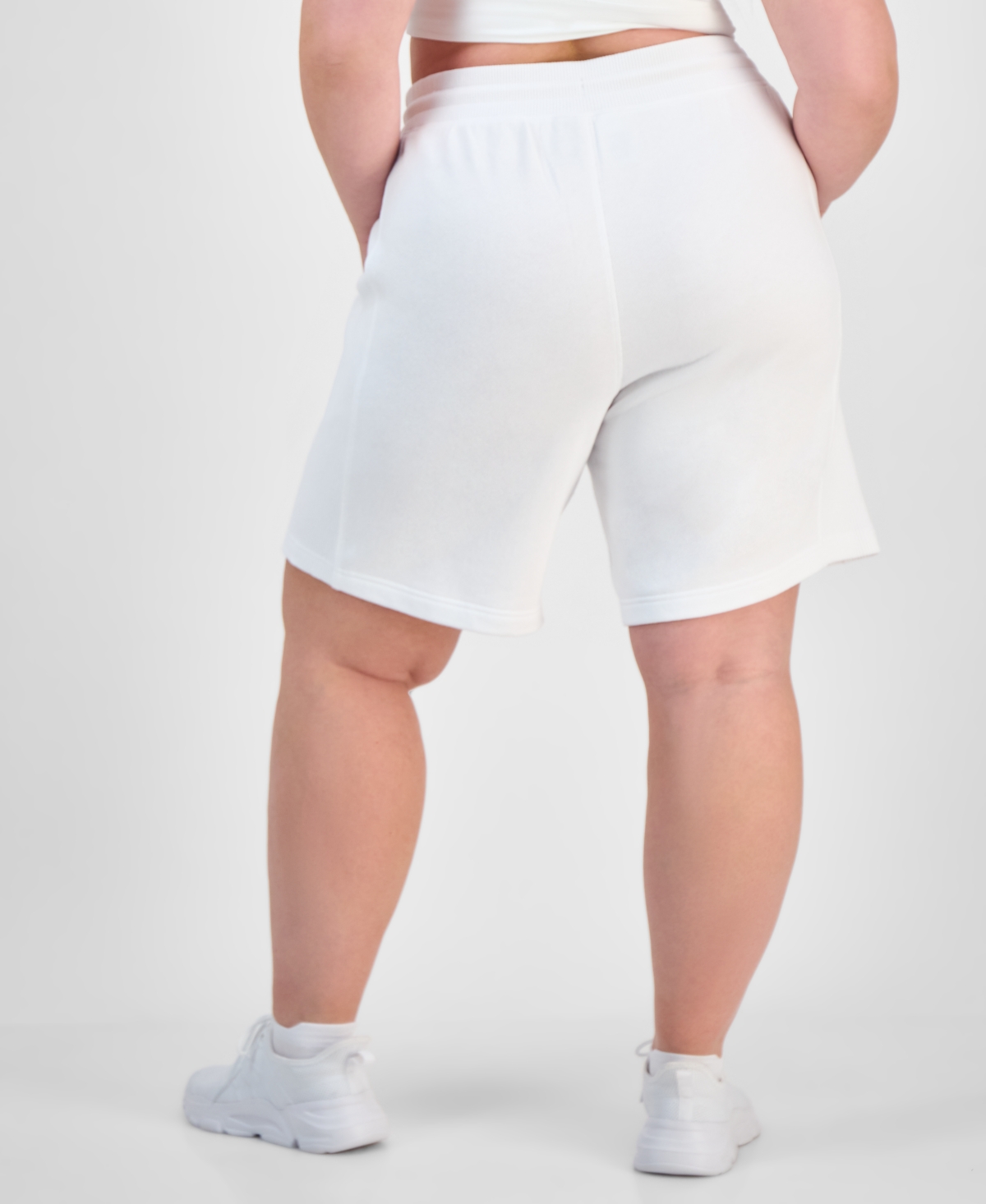 Id Ideology Plus Size Cotton-blend Pull-on Bermuda Shorts, Exclusively At Macy's