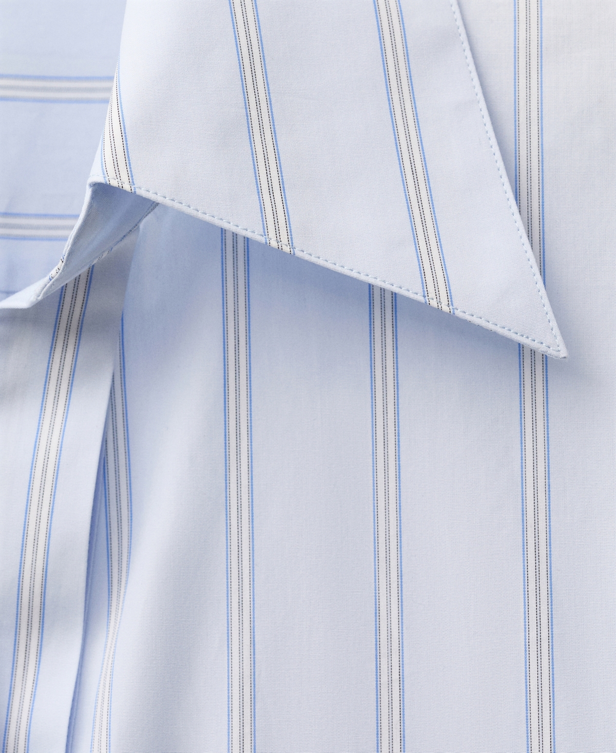 Mango Regular Fit Stripe Cotton Button-up Shirt In Sky Blue