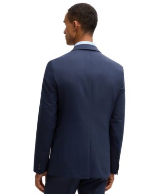 Men's Slim-Fit Three Piece Checked Suit