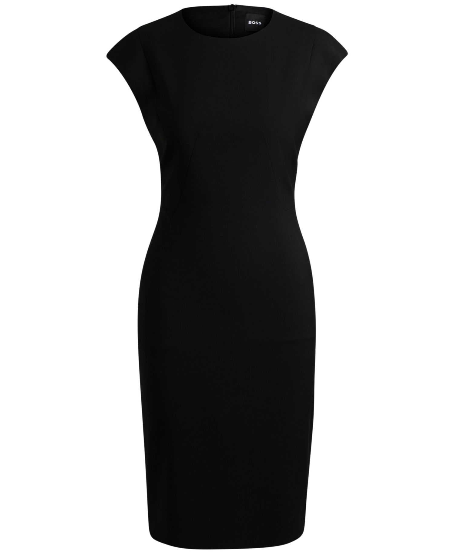 BOSS by Women's Wool Cap Sleeve Slim-Fit Dress