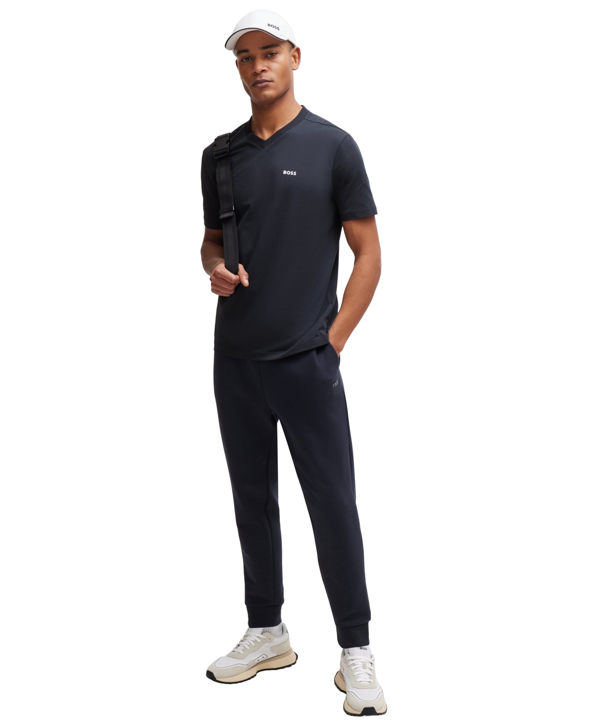 Hugo Boss Boss By  Men's Contrast Logo Regular-fit T-shirt In Blue