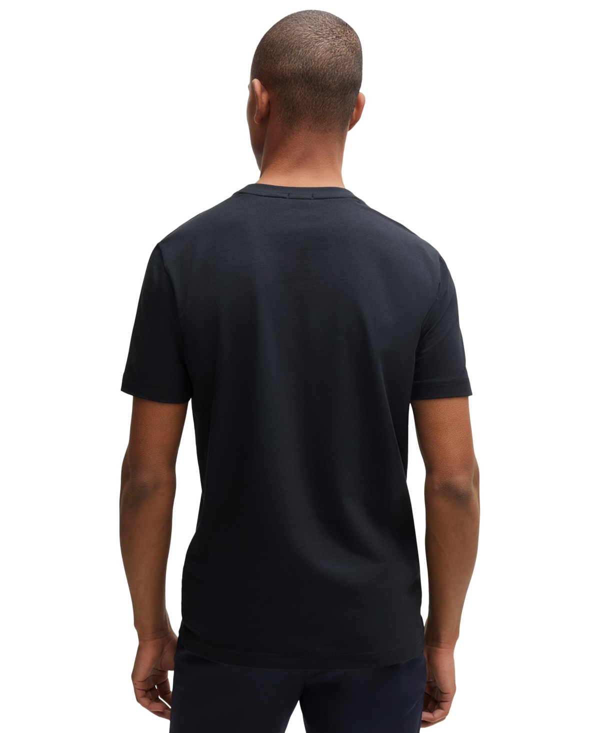 Hugo Boss Boss By  Men's Contrast Logo Regular-fit T-shirt In Dark Blue