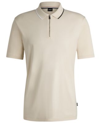 Men's Zip-Neck Interlock Polo