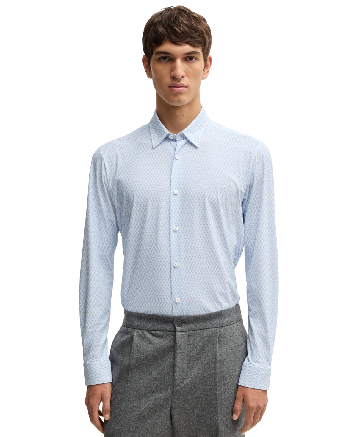 Boss by Hugo Men's Slim-Fit Printed Performance Dress Shirt