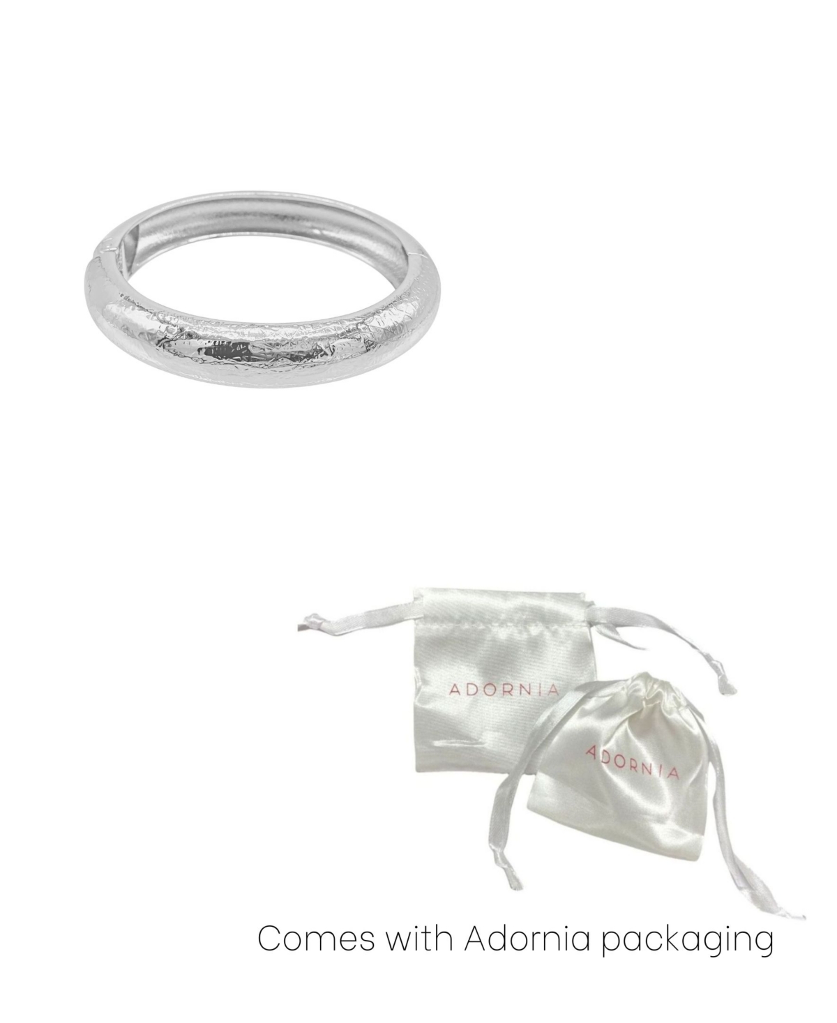 Adornia Textured Bangle Bracelet In Silver