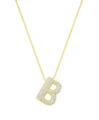 Gold Pave Bubble Letter Necklace