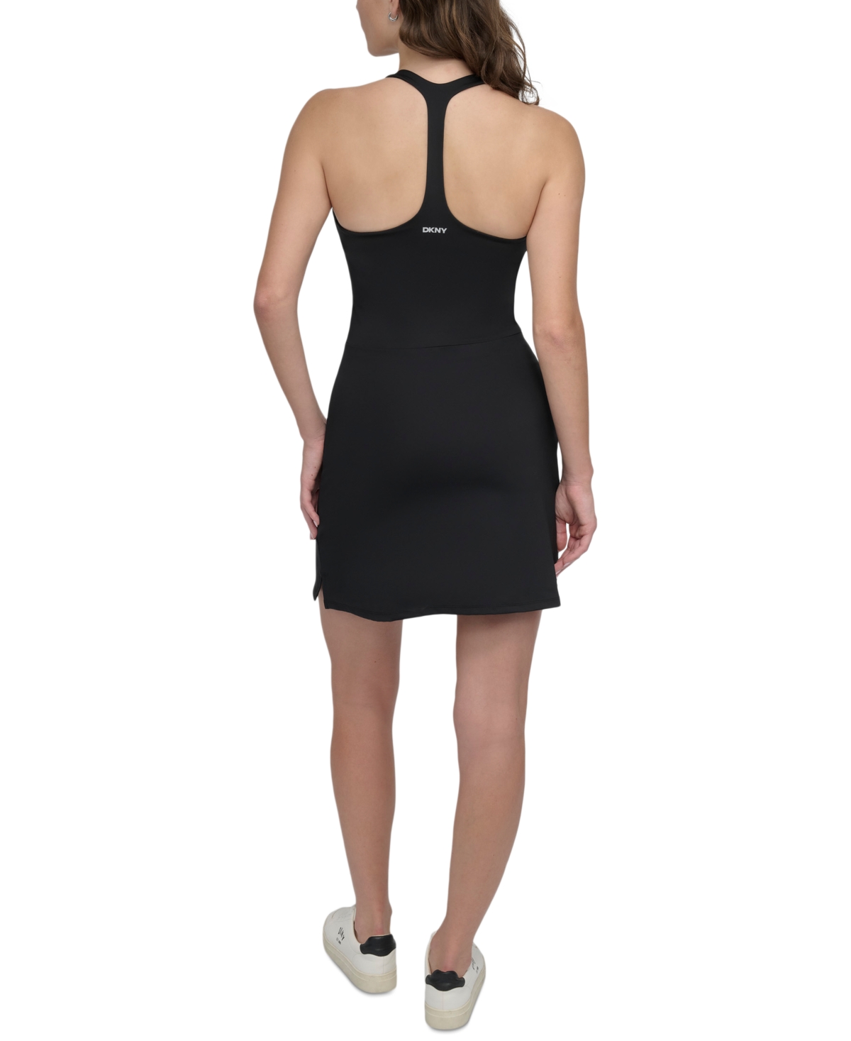 Dkny Sport Women's Racerback Tennis Dress In Black