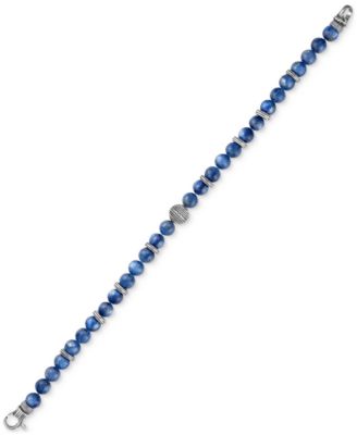 Kyanite & Diamond (1/10 ct. t.w.) Bead Bracelet in Sterling Silver, Exclusively at Macy's