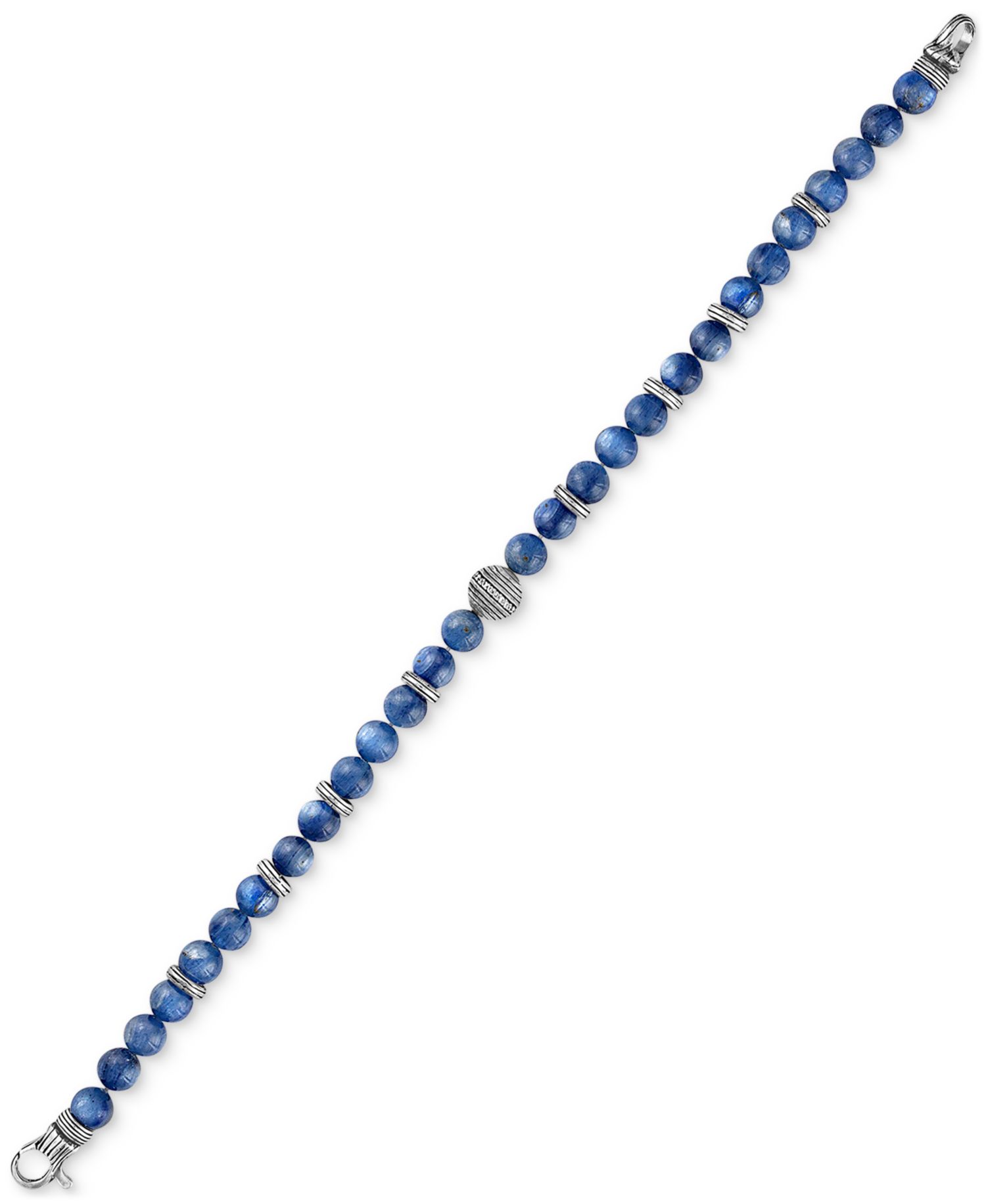 Kyanite & Diamond (1/10 ct. t.w.) Bead Bracelet in Sterling Silver