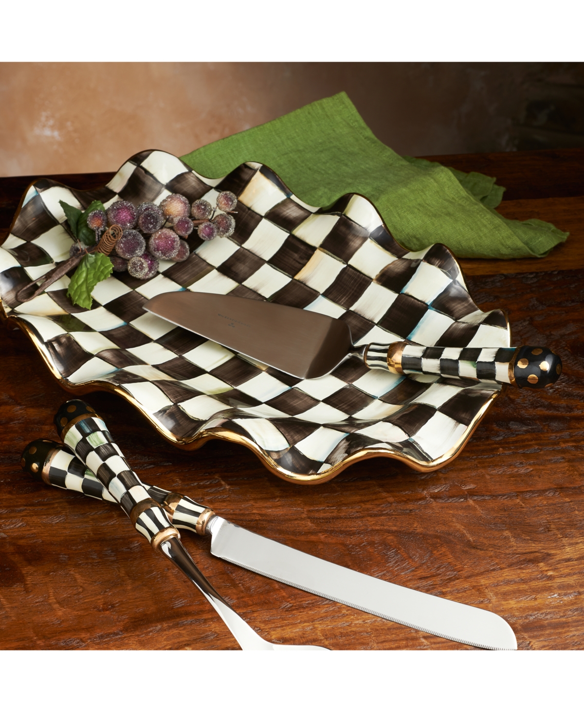 Mackenzie-childs Courtly Check Ceramic Serving Platter In No Color