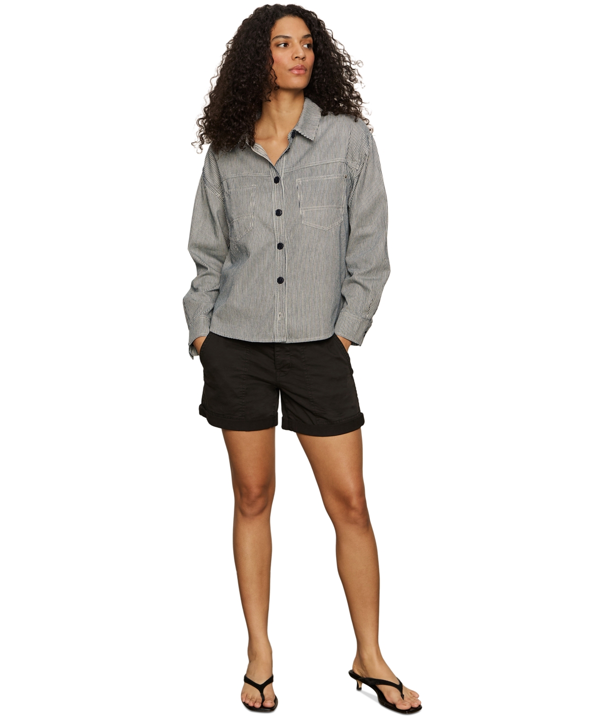Women's Ivy Striped Cotton Button-Front Shirt - Yacht Stripe