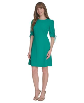 Tommy Hilfiger - Women's Jacquard Tie-Sleeve Knit Shift Dress