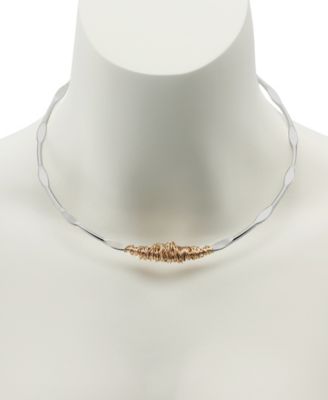 Silver Wire Wrapped Sculpted Collar Necklace