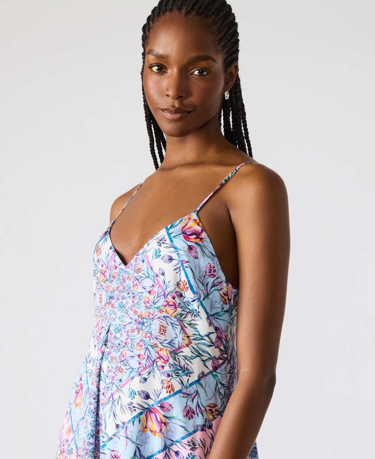 Steve Madden Brianna Print Sleeveless Maxi Dress In Blue