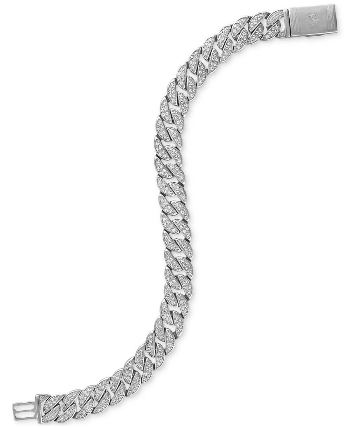Esquire Men's Jewelry Diamond Cuban Link Bracelet (2 ct. t.w.) in Sterling Silver, Exclusively at Macy's