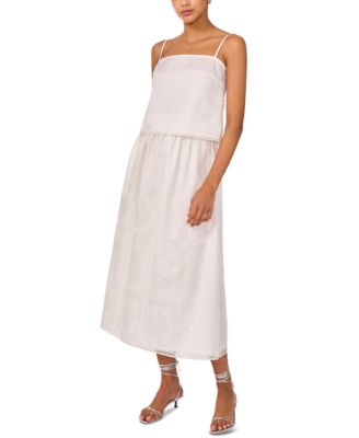 Women's Embroidered Square Neck Sleeveless Blouse