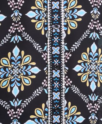 Women's Embellished-Placket Button-Front Shirt, Exclusively at Macy's
