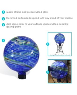 Gazing Globe Glass Garden Ball for Lawn, Patio or Indoors - 10" Diameter