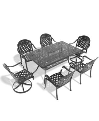 Streamdale 7-Piece Aluminum Dining Set with Swivel Chairs