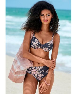 Women's Mix Print Mid Rise Bikini Swimsuit Bottom