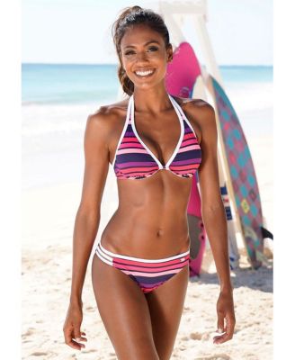 Women's Strappy Striped Bikini Swimsuit Bottom