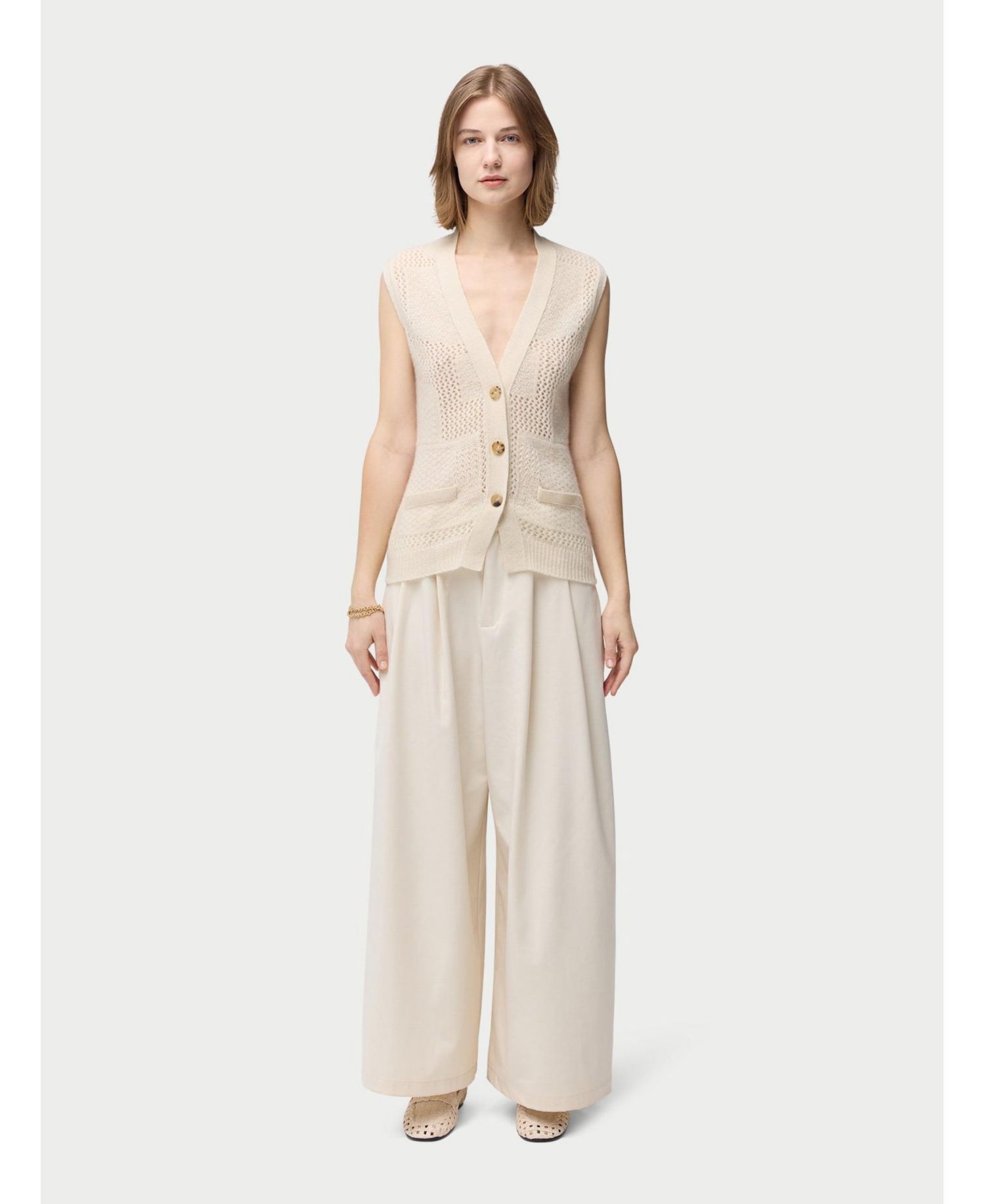 Women's Mixed Pattern Cashmere Vest