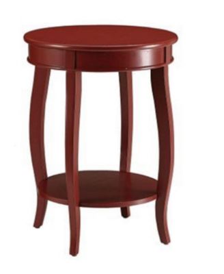 Round Solid Wood End Table with Shelf – Classic Design and Extra Storage
