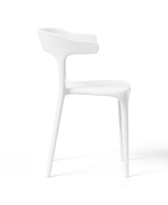 Modern Stackable Resin Plastic Patio Dining Chair (Set of 4)