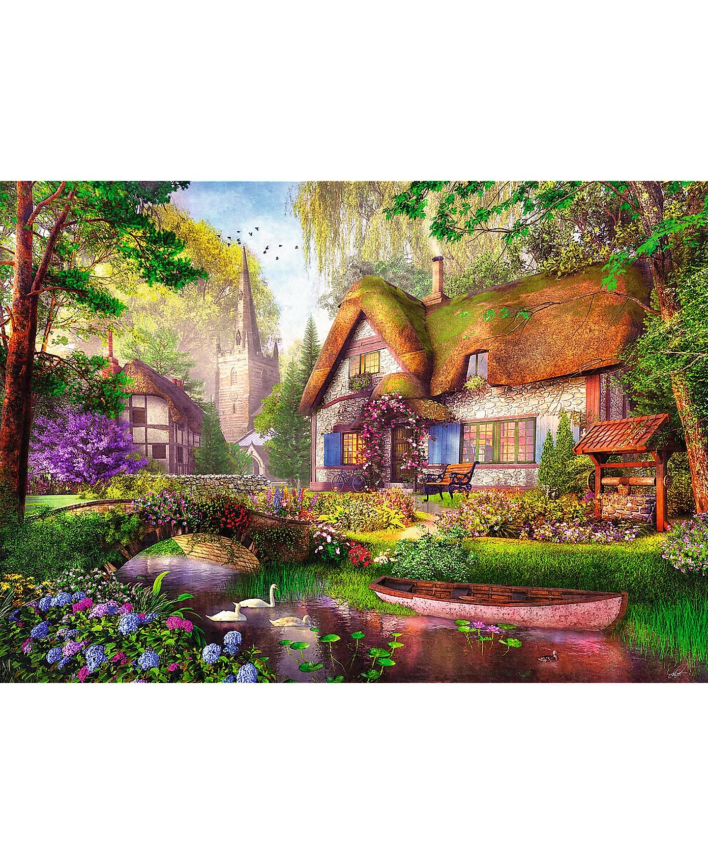 Детский пазл Trefl Tea Time Woodland Cottage 1000-Piece Puzzle, от 12 лет, цвет: Разноцветный — фото 3