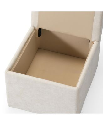 Modern Upholstered Chenille Armless Plywood Dining Chairs With Casters 2 PC