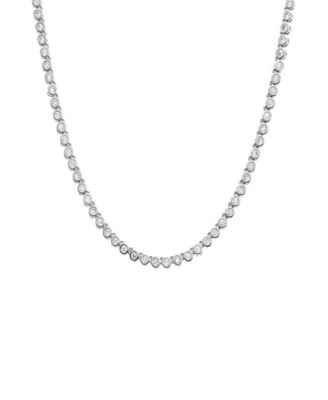By Adina Eden Cubic Zirconia Bezel Tennis Necklace - Silver 126$