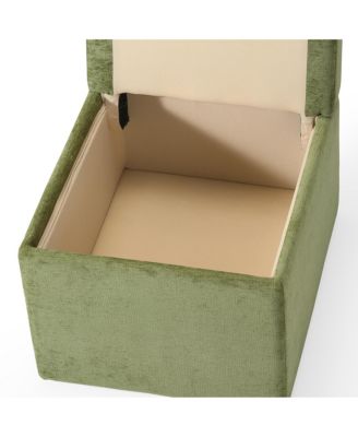 Modern Upholstered Chenille Armless Plywood Dining Chairs With Casters 2 PC