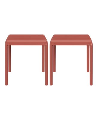 Plastic Modern Outdoor Patio Accent Side Tables Set of 2