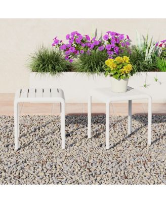 Plastic Modern Outdoor Patio Accent Side Tables Set of 2