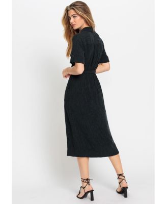 Women's Crinkle A-Line Shirt Dress