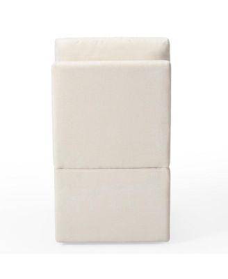 Modern Upholstered Chenille Armless Dining Chairs With Casters 2 PC