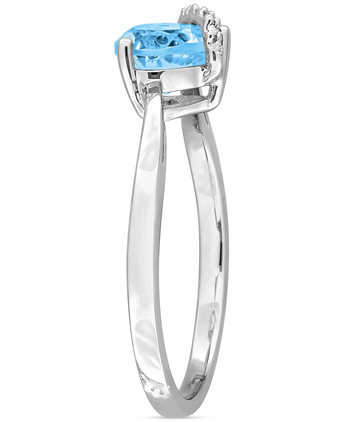 Macy's Gemstone Heart Ring In Sterling Silver In Silver