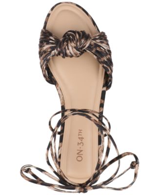 Women's Jenniee Knot Lace-Up Flat Sandals, Exclusively at Macy's