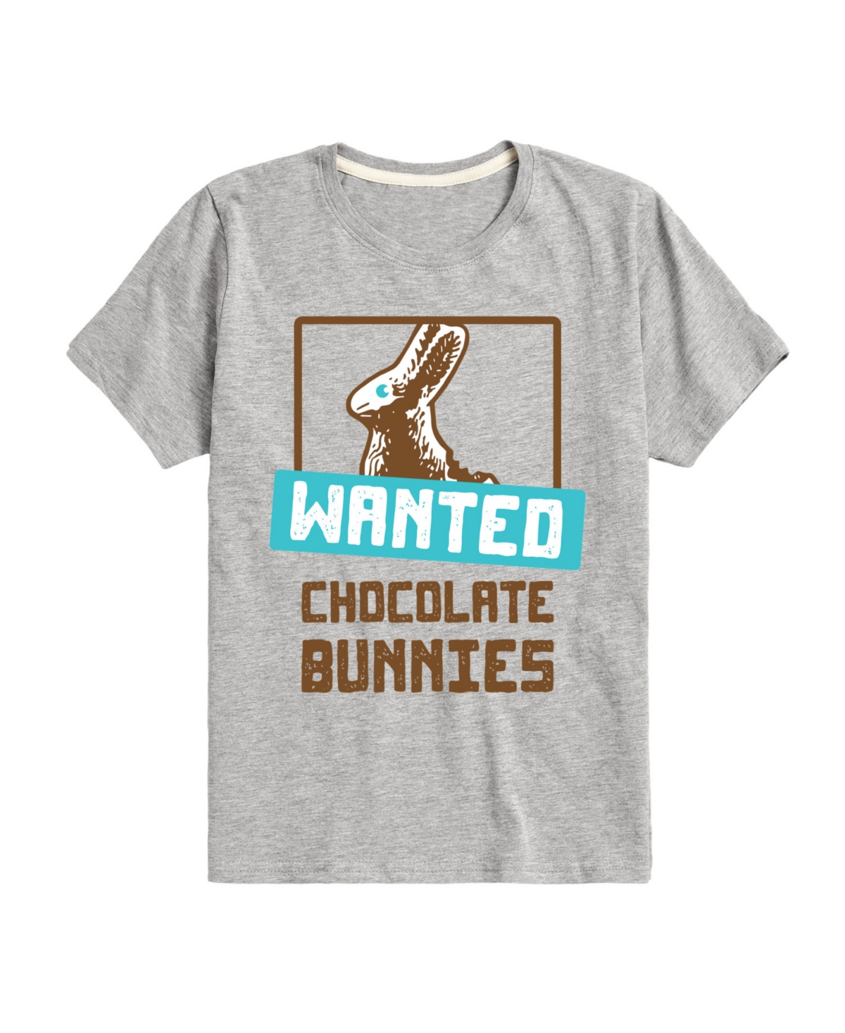 Shop Hybrid Big Boys Wanted Chocolate Bunnies Easter Graphic T-shirt In Gray