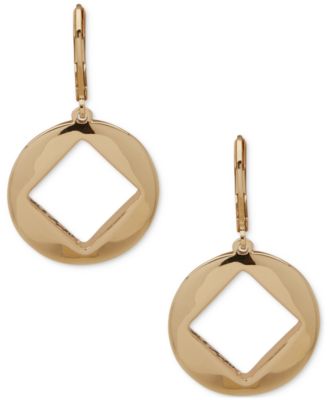 KARL LAGERFELD PARIS - Gold-Tone Square-Cut Drop Earrings