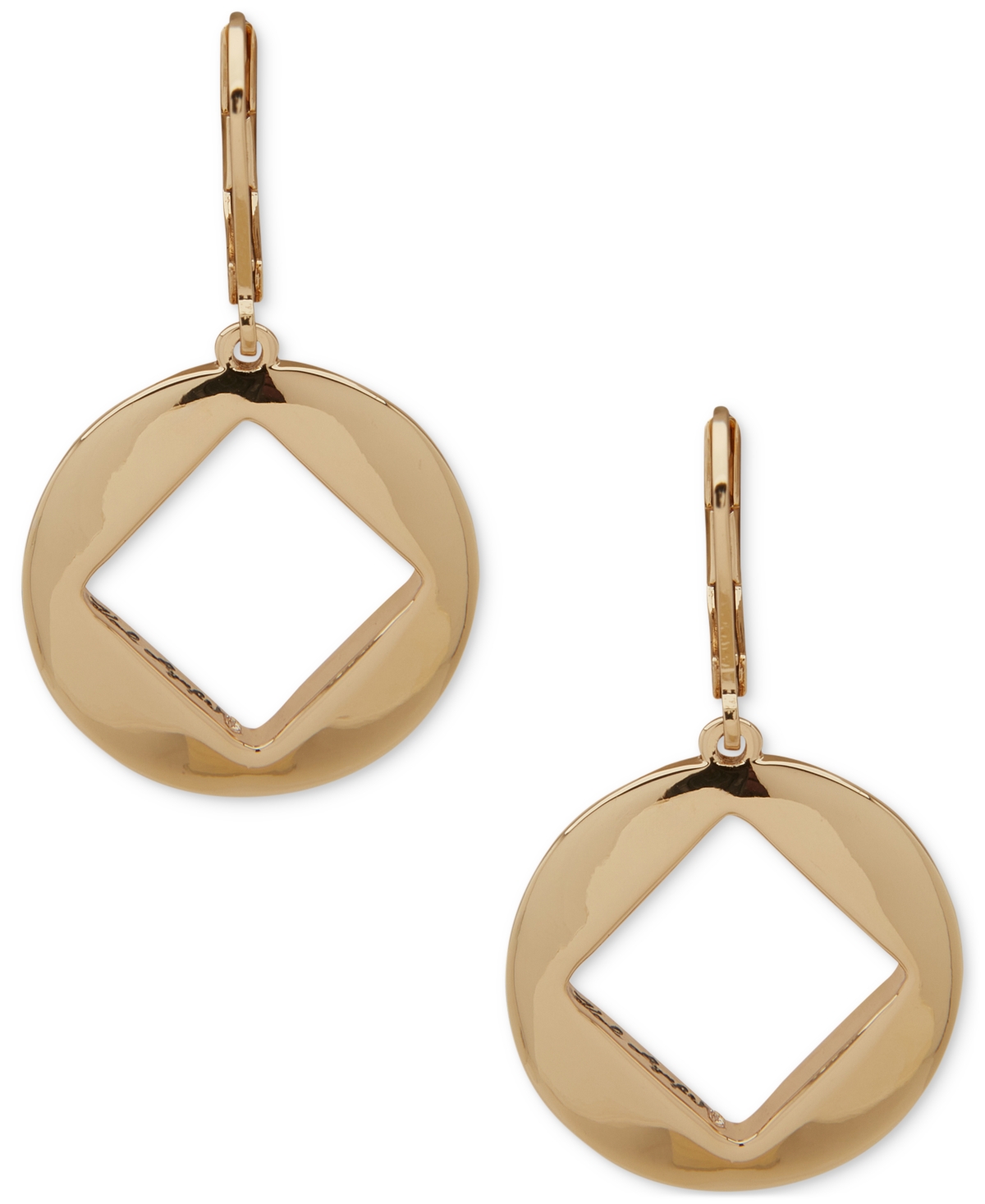 Gold-Tone Square-Cut Drop Earrings - Gold