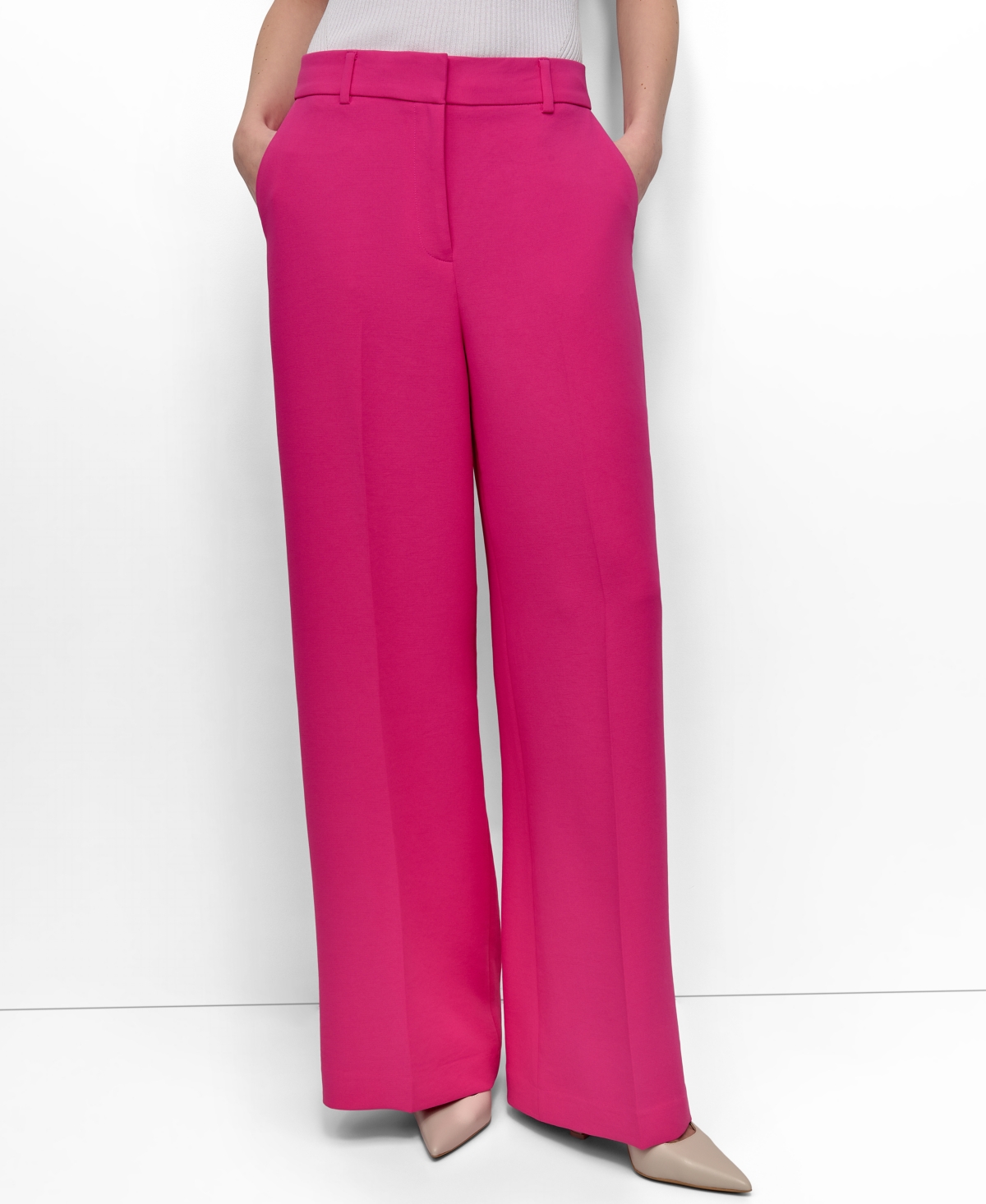 Women's Aero Crepe High Rise Wide-Leg Pants - Vivid Pink