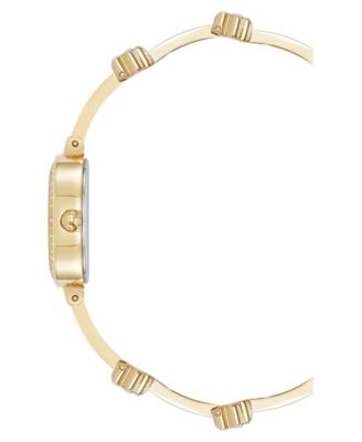 Women's Quartz Delicate Crystal Flower Gold-Tone Stainless Steel Bracelet Watch Set, 19mm