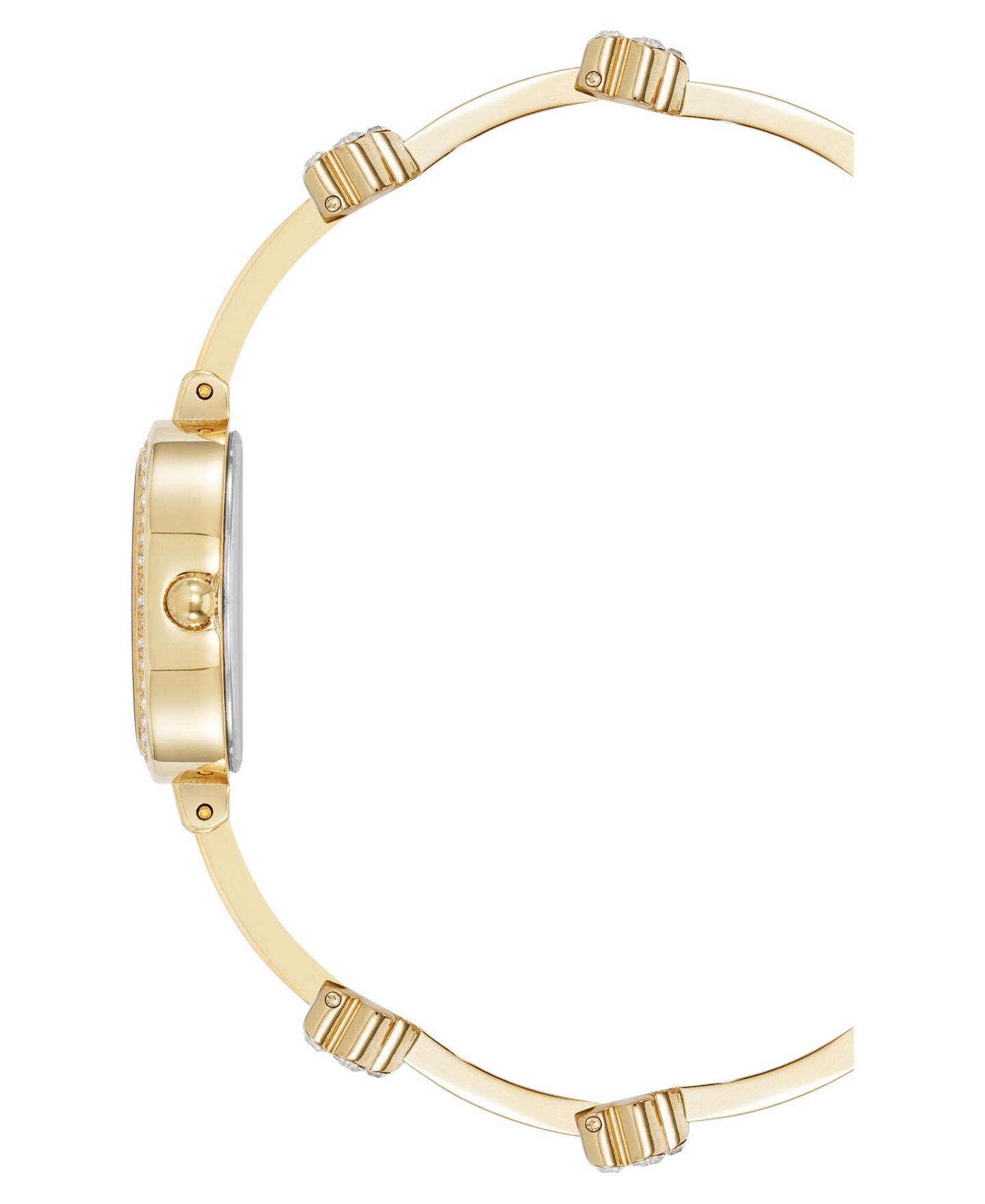 Женские часы Anne Klein Quartz Delicate Crystal Flower Gold-Tone Stainless Steel Bracelet Watch Set, 19mm — фото 3