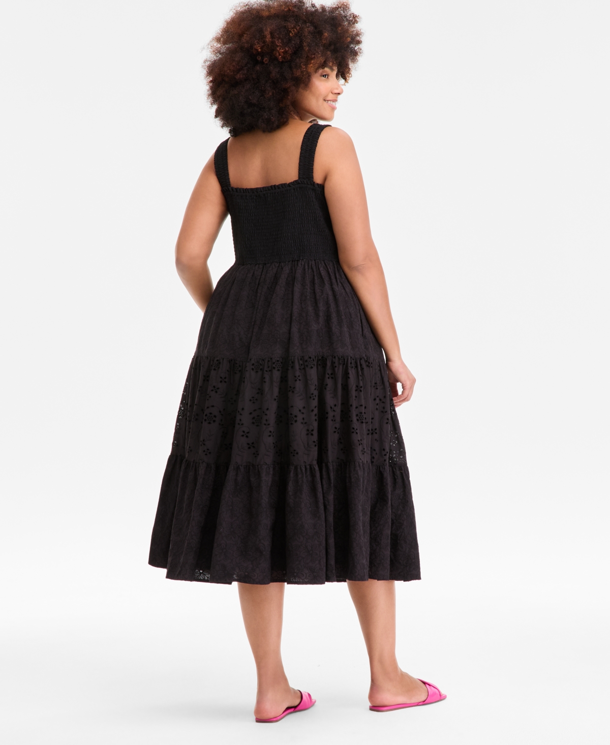 On 34th On 34 Trendy Plus Size Smocked Eyelet Maxi Dress, Exclusively At Macy's